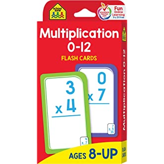 School Zone - Multiplication 0-12 Flash Cards - Ages 8+, 3rd Grade, 4th Grade, Elementary Math, Multiplication Facts…